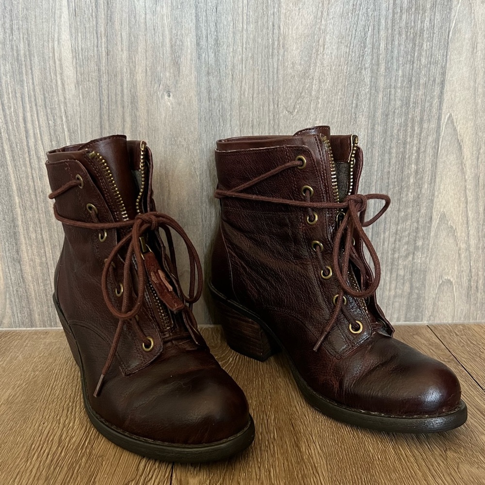 Luxury Rebel Burgundy Barret Ankle Boots